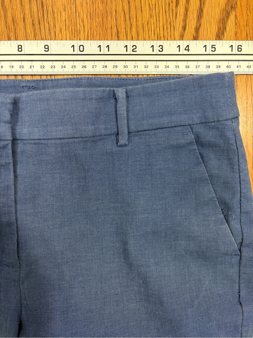 LOFT Riviera Slim Ankle Pants in Texture Blue Multi (8) - Picture 9 of 13